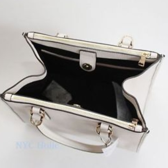 NWT COACH Crossgrain Leather Tote Crossbody Chalk - Picture 5 of 8